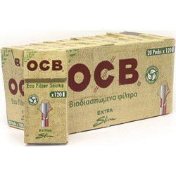 Φιλτράκια OCB ECO FILTER STICK 5.7mm Extra Slim 120 ΒΙΟΔΙΑΣΠΩΜΕΝΑ ΦΙΛΤΡΑ (Κουτί των 20τεμ)
