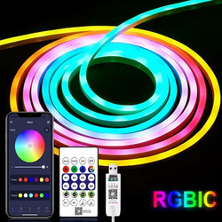 Αδιάβροχη διακοσμητική ταινία 5V LED RGBIC 5m με τηλεχειριστήριο και χρονοδιακόπτη RZ-171