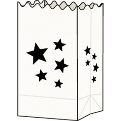 FOLIA Φαναράκια Χάρτινα Σακουλάκια, 24,5X14X8,5εκ, Σετ 5τμχ, Αστέρια