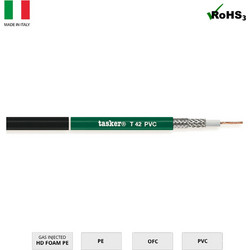 TASKER T42 PVC COAX HDTV 12G SDI VIDEO4K Καλώδιο Video HDTV-12G-SDI VIDEO 4K 75Ω, 1x0.88, Εξαιρετικά Εύκαμπτο, Πράσινο
