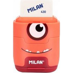 Γόμα με ξύστρα διπλή aliens Milan aliens κόκκινη (4703116ALB)