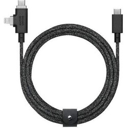 NATIVE UNION Belt Duo Pro Καλώδιο USB-C σε USB-C & Lightning 240W, 2.4μ. - Cosmos - NU-BELT-PROCCL-COS-N