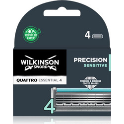 Wilkinson Sword Quattro Titanium Sensitive με 4 Λεπίδες Ανταλλακτικά Ξυραφάκια + Λιπαντική Ταινία 4τμχ
