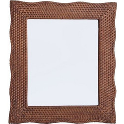 Καθρέφτης Καφέ Rattan Wave Onda (41x36.5 cm)