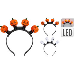 Αποκριάτικη στέκα μαλλιών Halloween με φως LED με κολοκυθες σε πορτοκαλί χρώμα