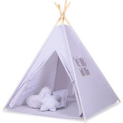 MINI Set: Teepees tent+play mat - grey flowers