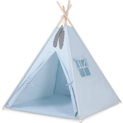 Bobono Teepee Tent & Decorative Feathers Navy Blue Stars