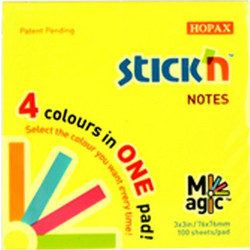 STICK'N ΧΑΡΤΙΑ ΣΗΜΕΙΩΣΕΩΝ ΑΥΤΟΚΟΛΛΗΤΑ 76x76mm 100 ΦΥΛΛΑ NEON 4 ΧΡΩΜΑΤΑ 12 Τ (Το προιόν πωλείται σε μεμονωμένα τεμάχια του ε