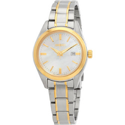 Seiko Γυναικείο Ρολόι με Ασημί Χρυσό Μεταλλικό Μπρασελέ SUR636P1