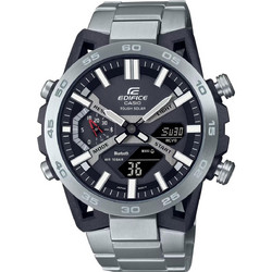 Casio Edifice Ανδρικό Ρολόι Χρονογράφος Solar με Ασημί Μεταλλικό Μπρασελέ ECB-2000D-1AEF