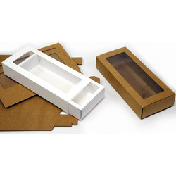 ΧΑΡΤΙΝΟ ΚΟΥΤΙ ΣΥΡΤΑΡΩΤΟ ΜΕ ΠΑΡΑΘΥΡΟ 27cm x 12cm x 5cm 0402157 (12 τεμάχια)