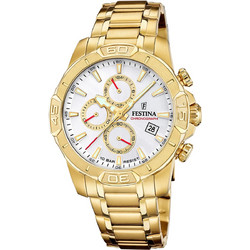 Festina Ανδρικό Ρολόι Χρονογράφος με Χρυσό Μεταλλικό Μπρασελέ F20705/1