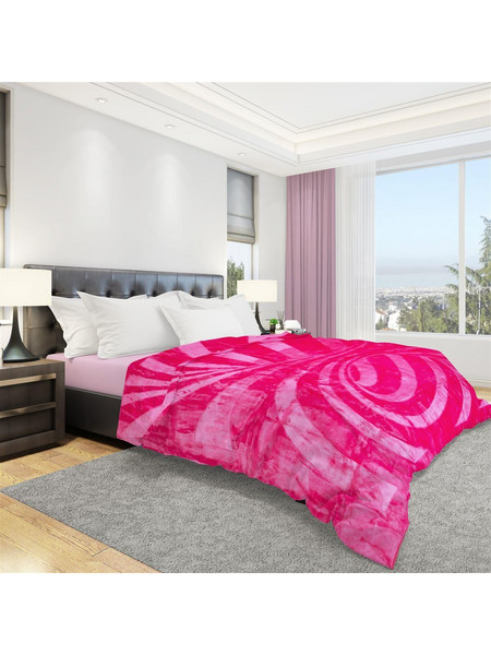 Dimcol Κουβέρτα Μονή βελουτέ 160x220cm απαλή με ανάγλυφο σχέδιο φούξια