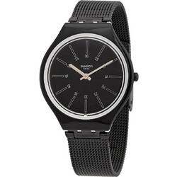 Swatch Ανδρικό Ρολόι με Μαύρο Μεταλλικό Μπρασελέ SVOB100M