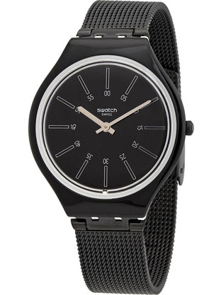 Swatch Ανδρικό Ρολόι με Μαύρο Μεταλλικό Μπρασελέ SVOB100M