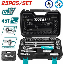 TOTAL ΣΕΤ ΚΑΣΕΤΙΝΑ ΚΑΡΥΔΑΚΙΑ 1/2" 25ΤΕΜ (THT121251)