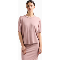 EA7 ARMANI T-SHIRT ΓΥΝΑΙΚΕΙΟ MODAL ΜΕ ΛΑΙΜΟΚΟΨΗ - ΡΟΖ - 7W000340AF12956
