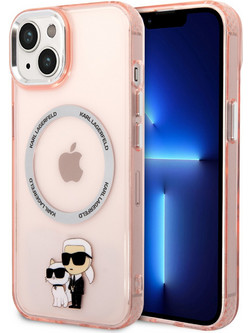 Karl Lagerfeld Iconic Karl & Choupette Magsafe Back Cover Pink (iPhone 14)