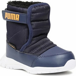 Puma Nieve Παιδικά Μποτάκια Navy Μπλε με Σκρατς και Γούνα 380746-06