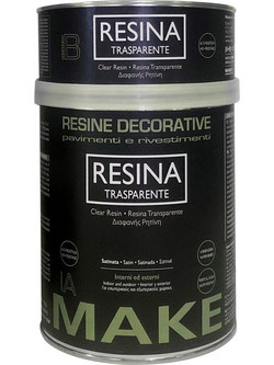 Ρητίνη Νερού δύο Συστατικών Γυαλιστερή MAKE Clear Resin 750ml (50902)