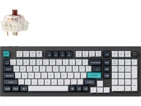 Keychron Q5 Max QMK/VIA Ασύρματο Μηχανικό Gaming Πληκτρολόγιο με Gateron Brown Διακόπτες RGB White Black