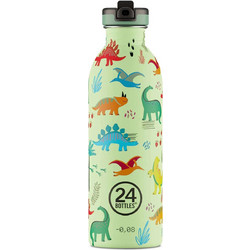 24Bottles Kids Urban Jurassic Friends Παιδικό Μπουκάλι Θερμός Ανοξείδωτο BPA Free με Καλαμάκι Πράσινο Mint 500ml