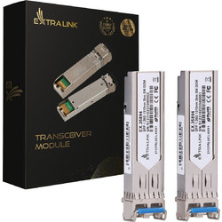 EXTRALINK Sfp 1.25G 2-Pack | Sfp Module | 1,25Gbps, LC/UPC, 1310nm, 2km, Single mode, Dom - (EX.35894)