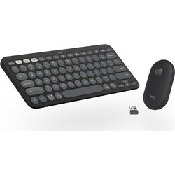 Logitech Combo Pebble 2 Graphite Ασύρματο Σετ Πληκτρολόγιο & Ποντίκι