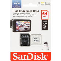 Sandisk High Endurance microSDXC 64GB Class 10 U3 V30 UHS-I + Adapter