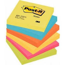 POST-IT ΧΑΡΤΑΚΙΑ 3Μ 654 6820-COL-W10 76x76 (100φ) (Το προιόν πωλείται σε μεμονωμένα τεμάχια του ενός)