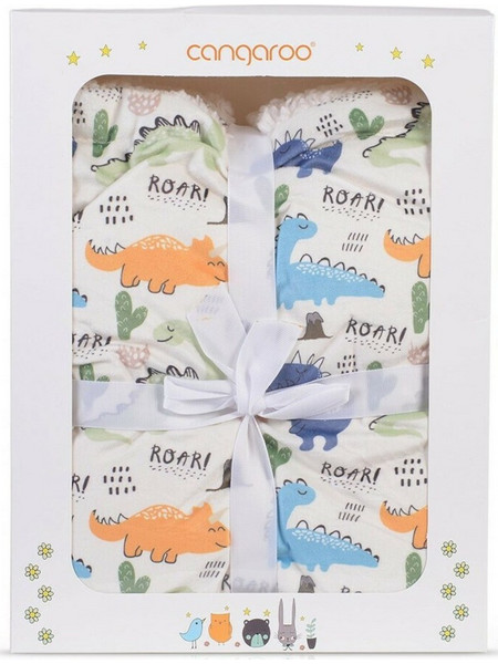Cangaroo Shaggy Dino Κουβέρτα Αγκαλιάς Fleece 75x105 Λευκή