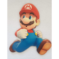 Super Mario εκτύπωση σε ξύλο - 10εκ ,2 τεμάχια με μαγνητάκι, Με τρύπα