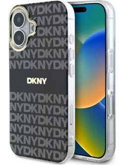DKNY TPU Repeat Pattern Tonal Stripe Θήκη Σιλικόνης με Magsafe για iPhone 16 Μαύρο