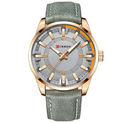 Curren Ανδρικό Ρολόι με Γκρι Δερμάτινο Λουράκι 8390 Grey