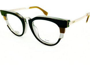 Fendi FF0115 MVB Γυναικείος Σκελετός Γυαλιών Οράσεως Μεταλλικός Χρυσός Μαύρος