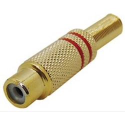 RCA Female Connector Metal Gold-Plated Red OEM