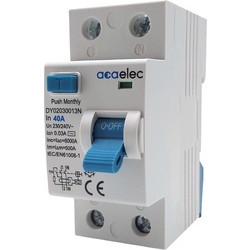 Διακόπτης Διαρροής 40A 2P 230V Κατηγορίας 30mA ΑC (DY02030013N)