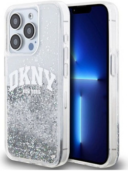 DKNY Liquid Glitter Arch Logo Θήκη Σιλικόνης για iPhone 14 Pro Max Διάφανο