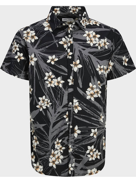 JACK&JONES JJHAWAII AOP SHIRT SS JNR 12269273-BLACK Black