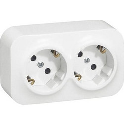 Legrand Forix 20 Διπλή Πρίζα Σούκο Ασφαλείας Λευκή