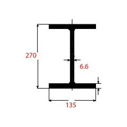 Ητα IPE Μαύρο 270x135x6.6mm 6m