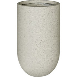 MarHome Ψηλό Στρογγυλό Κασπώ Fiber Clay Μπεζ-Γρανίτη Φ36x60cm
