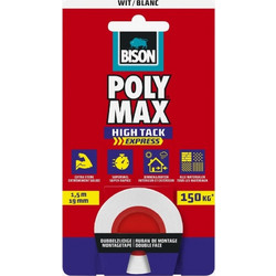 POLYMAX TAPE WHITE ΤΑΙΝΙΑ ΔΙΠΛΗΣ ΟΨΗΣ 1,5MX19MM BISON 7004399