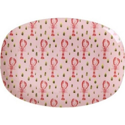Πιατέλα Οβάλ Αστακός Ροζ Lobster Pink Μελαμίνη 23x16cm Rice (2 Τεμάχια)