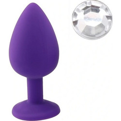 Anal Silicone Color Buttplug Medium With Crystal Base / Assorted Colors