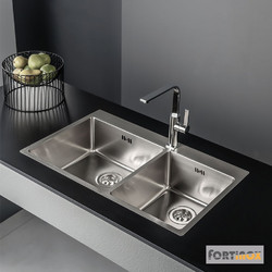 Fortinox Squadro 29285 Υποκαθήμενος Νεροχύτης Inox Ματ 86x50.5cm