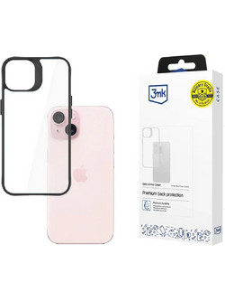 3mk Satin Armor Case Plus Back Cover Transparent / Black (iPhone 15)