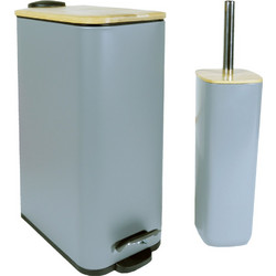 Κάδος 7lt soft close κ πιγκάλ μπαμπού γκρι sl1061 29x14x38cm San Lorentzo 110102C