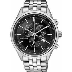 Citizen Eco-Drive Ανδρικό Ρολόι Χρονογράφος Solar με Ασημί Μεταλλικό Μπρασελέ AT2141-87E