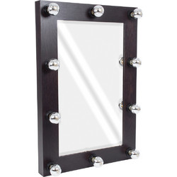 Globostar Καθρέπτης Μακιγιάζ Τοίχου με Φως 60x90cm Καφέ Wenge